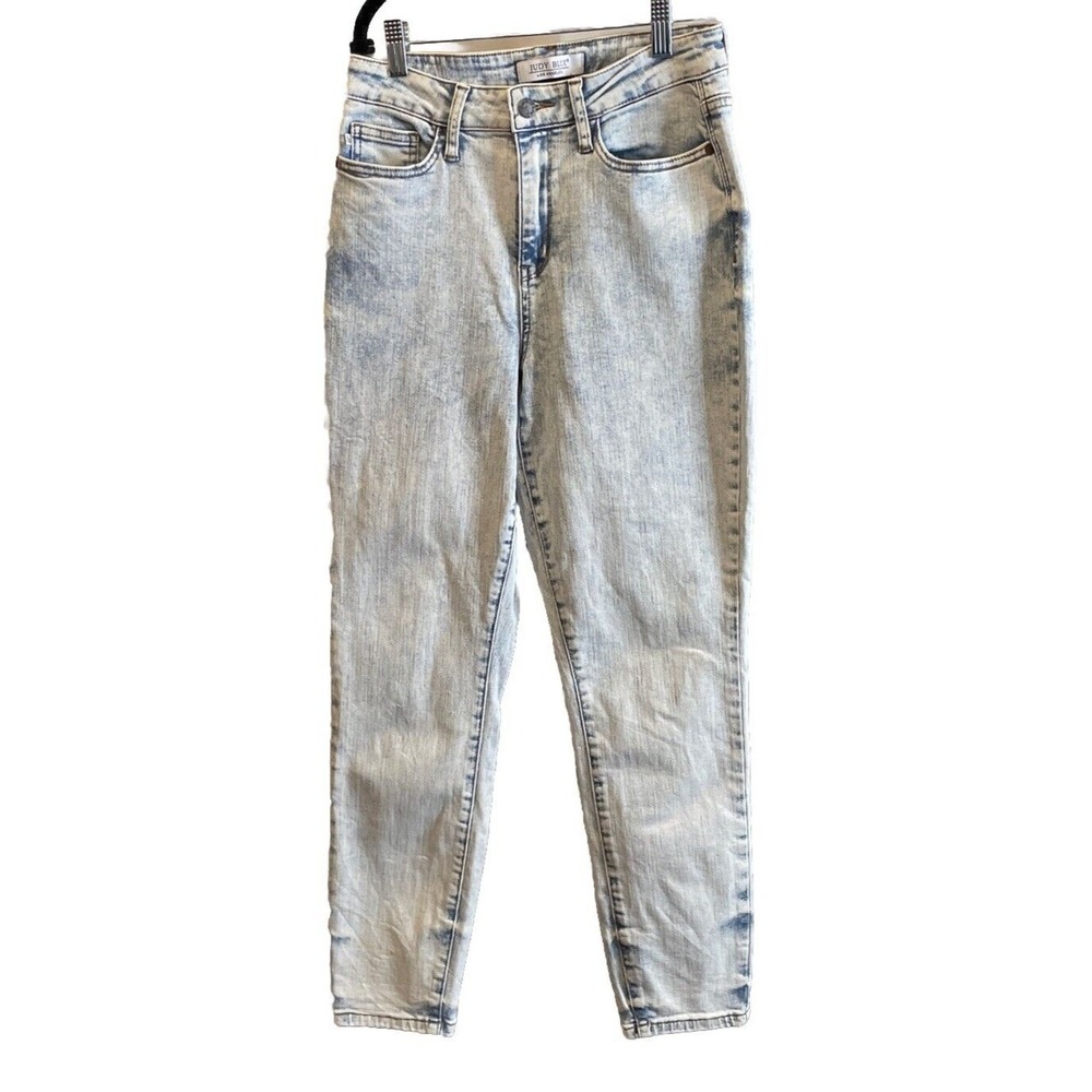 Judy Blue Womens 3/26 Slim Fit Jeans Light Acid Wash JB88241 Highβ Rise Preppy